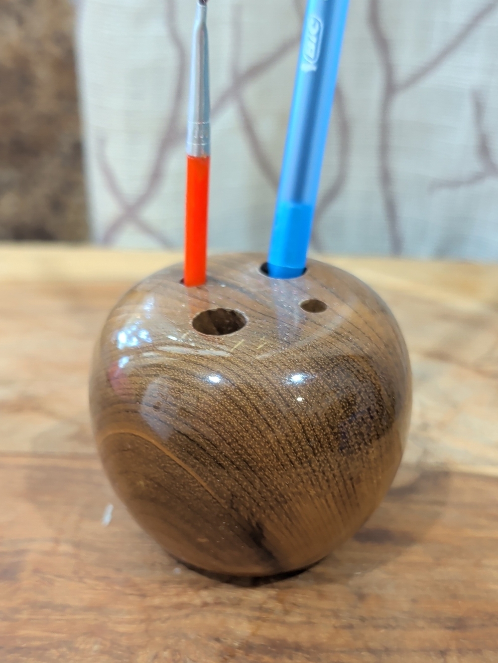 Myrtlewood Handmade Pen & Paintbrush Holder